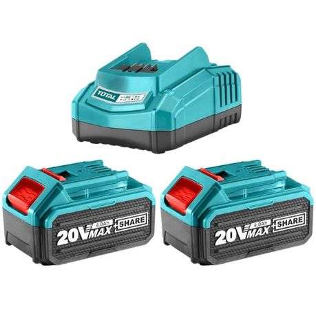 TOTAL - 2 x Lithium-Ion Battery Pack 4.0Ah Including Fast Charger