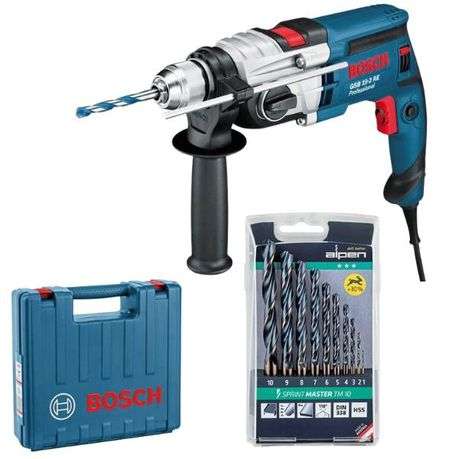BOSCH - Impact Drill GSB 19-2 RE and Alpen Sprint Master Bit Set (10Piece)