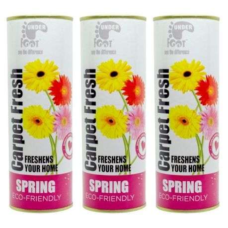 Under Foot - Carpet Fresh Freshener - 500g - Spring - Pack of 3