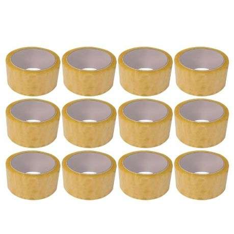 Source Direct - Packaging Tape (Clear Tape) 48mm x 50m - Pack of 12