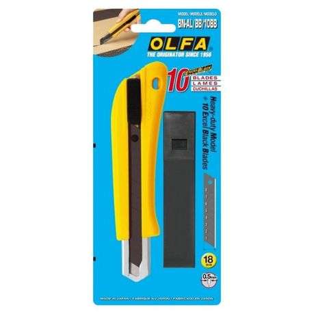 OLFA - Heavy Duty Cutter with 10 Excel Black Blades