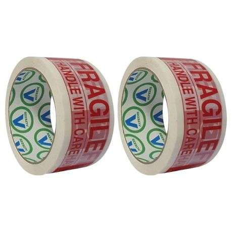 Altezze - Fragile Tape (Handle with Care) 50m - Pack of 2
