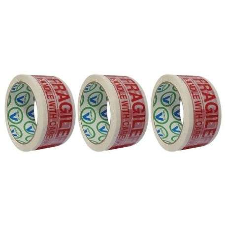 Altezze - Fragile Tape (Handle with Care) 50m - Pack of 3