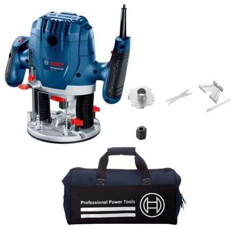 Bosch - Plunge Router GOF 130 with Accessories and Heavy Duty Tool Bag