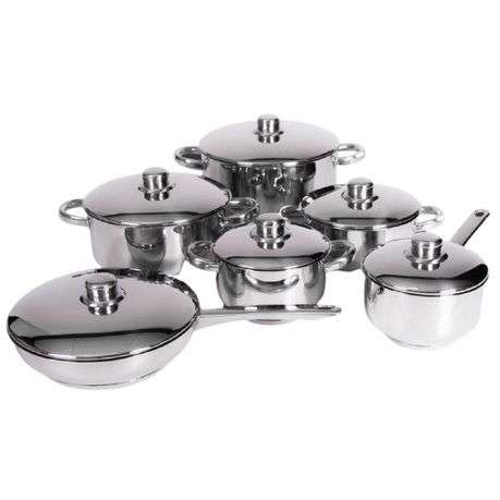 Xcalibur Line Chef - Stainless Steel Cookware Set - 12 Piece