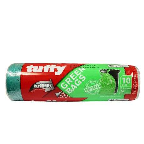 Tuffy Refuse Bag Green Garden P/10 25Mic