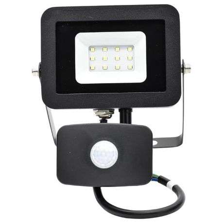Waco - LED Floodlight 10W 6500K Slimline - With Sensor