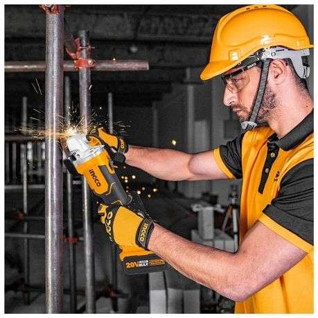 Ingco - Lithium-Ion Angle Grinder - (Cordless)-20V Brushless Motor - Solo