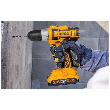 Ingco - Lithium-Ion Cordless Drill (20V) Including Battery and Charger