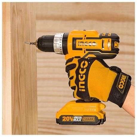 Ingco - Lithium-Ion Cordless Drill (20V) Including Battery and Charger