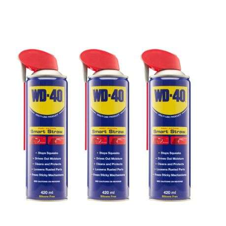 WD40 - Multi-Use Lubricant - Dual-Action Smart Straw 420ml (Pack of 3)