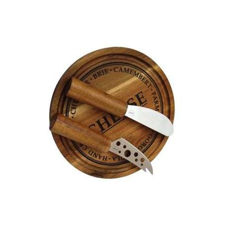 Mabibuch - Cheese Board With Stainless Steel Knives - Wooden Handles