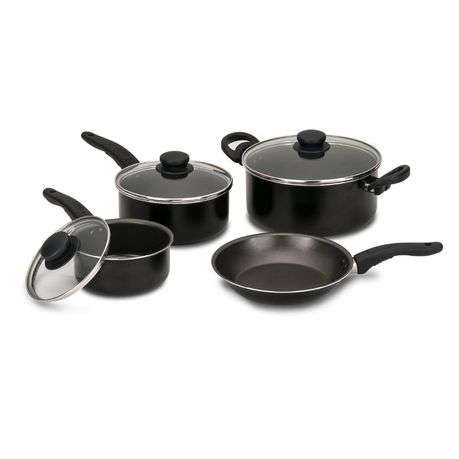 Decakila Non-Stick Cookware Set - Black - 7 Piece