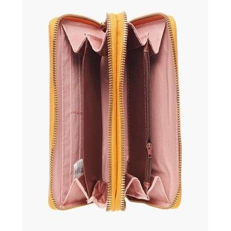 The Roberto - Double Zipper Mobile Phone Purse - White pink tan