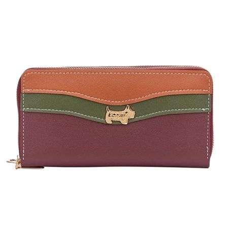 Scotty Bags - The Roberto - Double Zipper Purse - Tan Olive &amp; Oxblood