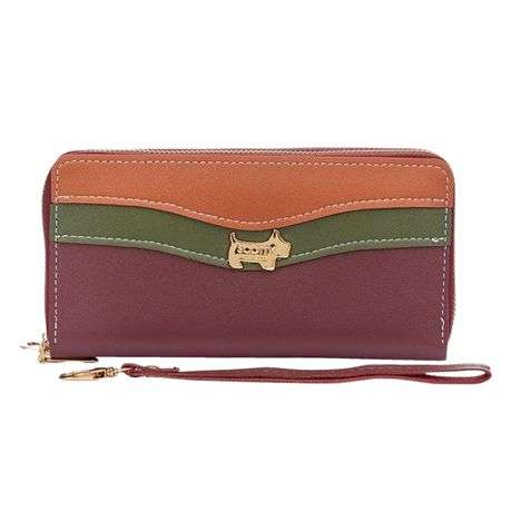 Scotty Bags - The Roberto - Double Zipper Purse - Tan Olive &amp; Oxblood