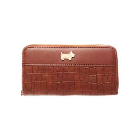 The Santorini - Crocodile Double Zipper Mobile Phone Purse (Tan)