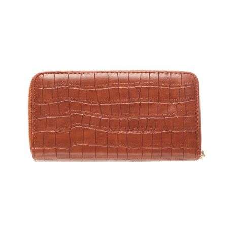 The Santorini - Crocodile Double Zipper Mobile Phone Purse (Tan)