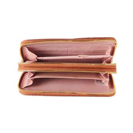 The Santorini - Crocodile Double Zipper Mobile Phone Purse (Tan)