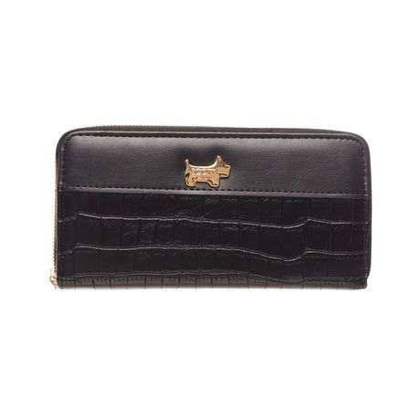 The Santorini - Crocodile Double Zipper Mobile Phone Purse (Black)