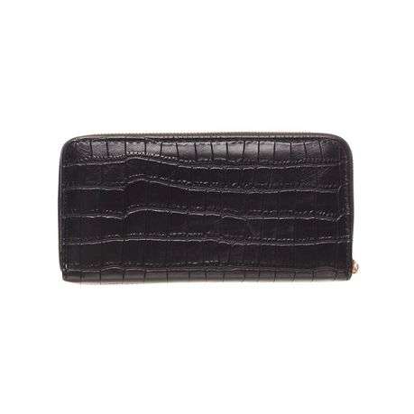 The Santorini - Crocodile Double Zipper Mobile Phone Purse (Black)
