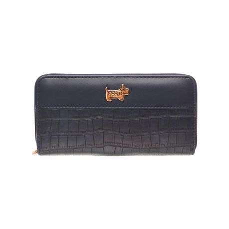 The Santorini - Crocodile Double Zipper Mobile Phone Purse (Navy)