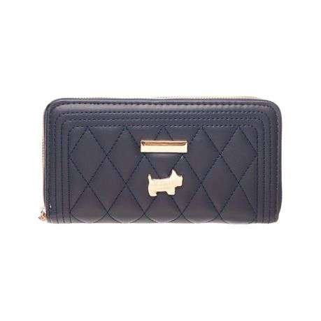 The Isabella - Quilted Double Zipper Mobile Phone Purse (Navy)
