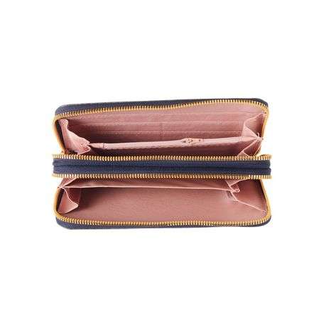 The Isabella - Quilted Double Zipper Mobile Phone Purse (Navy)