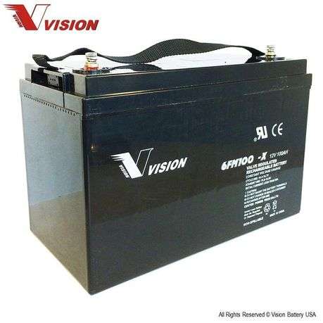 Vision Deep Cycle AGM Battery 6FM100Z-X (For Use With Inverters) (100Ah 12V)