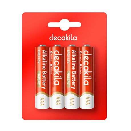 Decakila - AAA Alkaline Batteries LR03 - Pack Of 4