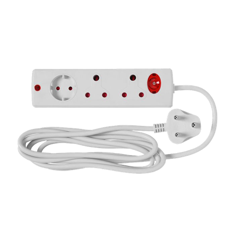 Multiplug 3Way+3M Cord O/Load E/Mate