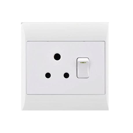 Socket 16A 4X4 Single White E/Mate