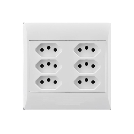 Socket 4X4 6Xeuro White E/Mate