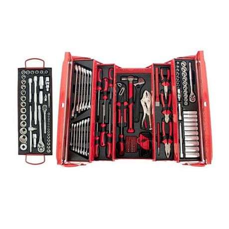 TorkCraft - 172 Piece Mechanic Tool Box &amp; Cordless Screwdriver 12 Pce Set
