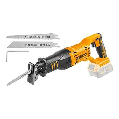 Ingco - Cordless Lithium Ion Reciprocating Saw Incl 2 Blades - 20V