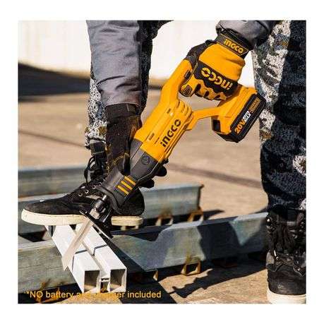 Ingco - Cordless Lithium Ion Reciprocating Saw Incl 2 Blades - 20V