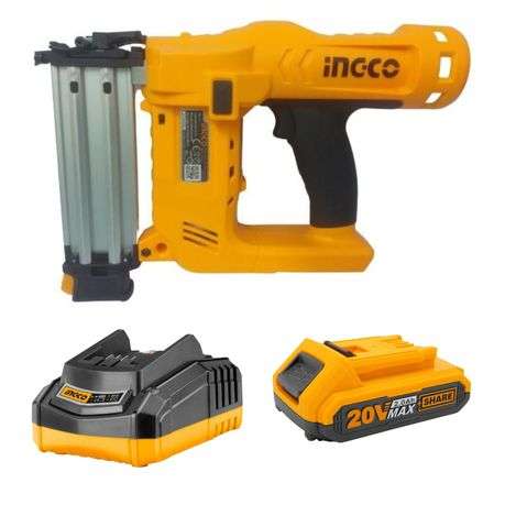 INGCO - Cordless Brad Nailer Kit with Charger and Battery (2.0Ah)