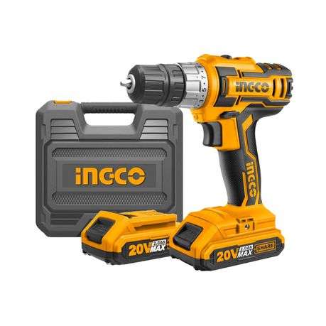 Ingco - Lithium-ion - Cordless Drill - 45NM kit - 20V