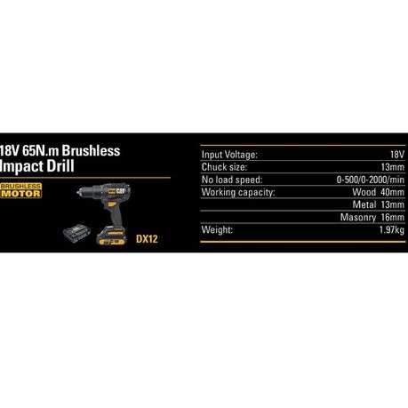 CAT - Cordless Hammer Drill - 18V