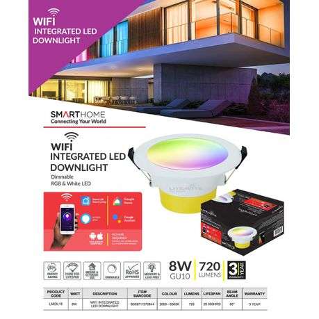 Litemate Wifi Integrated LED Downlight 8 Watt