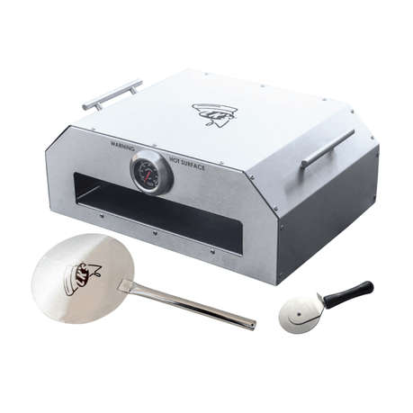 LK's Premium Charcoal Pizza Oven with Accessories (Stainless Steel)