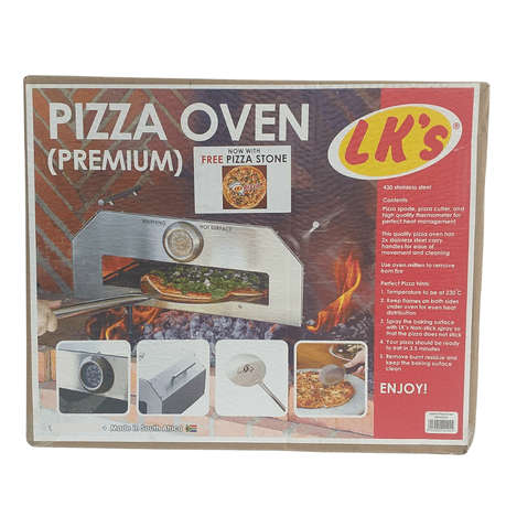 LK's Premium Charcoal Pizza Oven with Accessories (Stainless Steel)