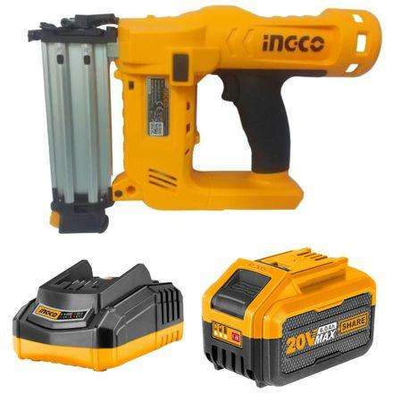 INGCO - Cordless Brad Nailer Kit with Charger and Battery (6.0Ah)