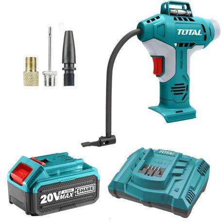 Total Tools - Cordless Auto Air Compressor 20V, 4.0Ah Battery &amp; Charger