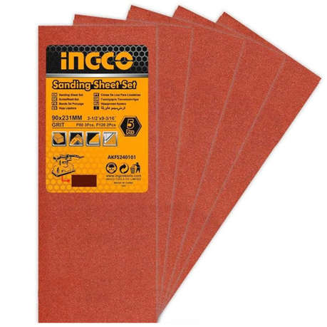 Ingco - Sanding Sheet Set (5 Piece) (90 x 231 mm)
