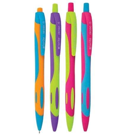iWrite - Retractable Gel Pens (0.5 mm) Wallet of 4