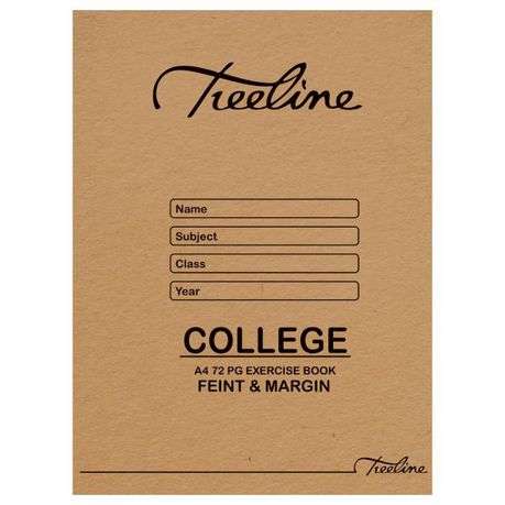 Treeline - A4 College Exercise Book 72 Page Feint And Margin