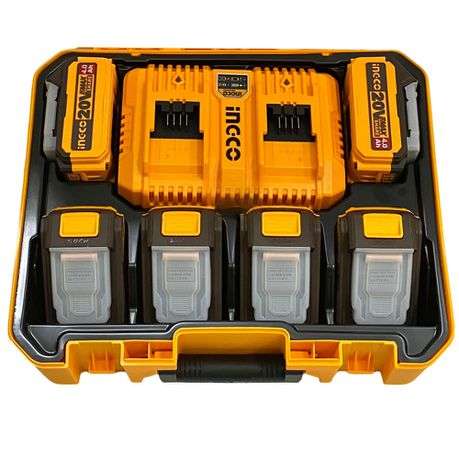 Ingco - Cordless 20v - 2Ah and 4Ah Battery Charger Kit