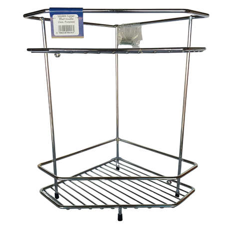 Corner Shelf - Double Tier - General Purpose - Chrome
