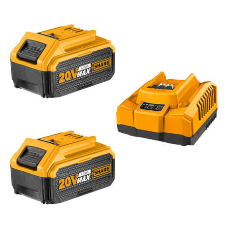 Ingco - 2 x Li-Ion Battery Pack (4.0Ah) with Super Fast Intelligent Charger